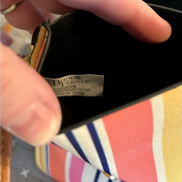 2 for $20 Bijoux Terner Multicolor Striped Cellphone Holder Crossbody Bag - Picture 5 of 5